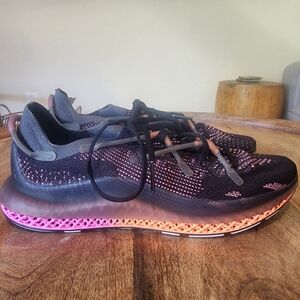 Adidas 4D FUSIO Primeknit Black Grey Orange Pink FZ2414 Men’s Size 8 New